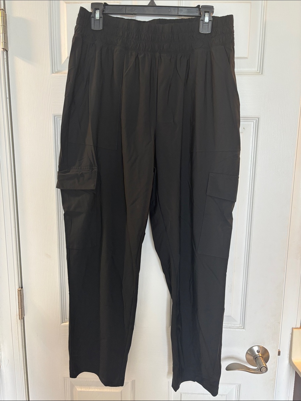 Old Navy Black Cargo Joggers with Smocked Waist